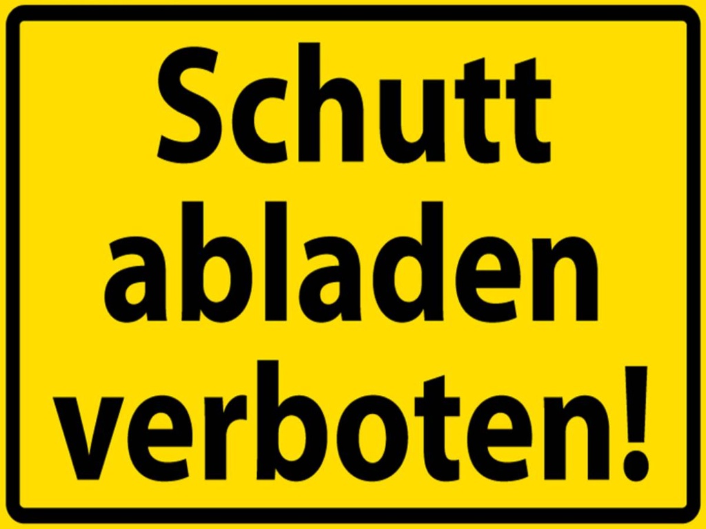 [LA-1789008-H] Holzschild 30x40 cm Schutt abladen verboten
