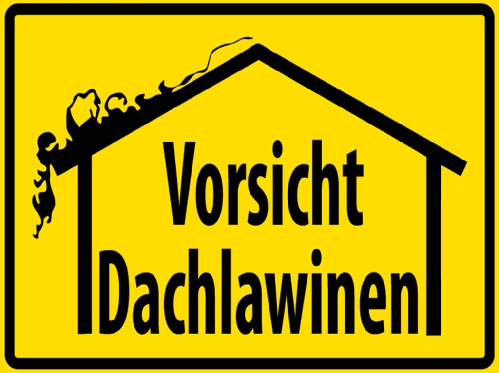 [LA-1789010-H] Holzschild 30x40 cm Vorsicht Dachlawinen