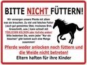 Holzschild 30x40 cm (Pferd) Bitte nicht füttern Warnschild Pferd