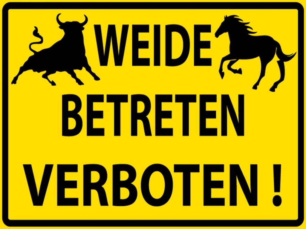 [LA-1789015-H] Holzschild 30x40 cm Weide Betreten verboten