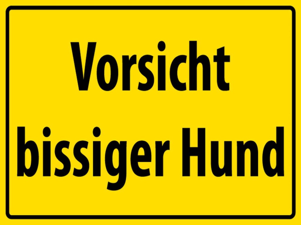 Holzschild 30x40 cm Vorsicht bissiger Hund