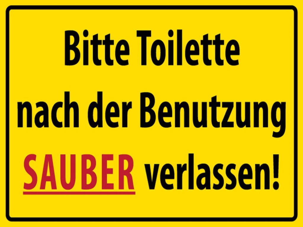 Holzschild 30x40 cm Toilette nach Benutzung