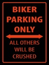 Holzschild 40x30 cm Fahrrad Biker parking only