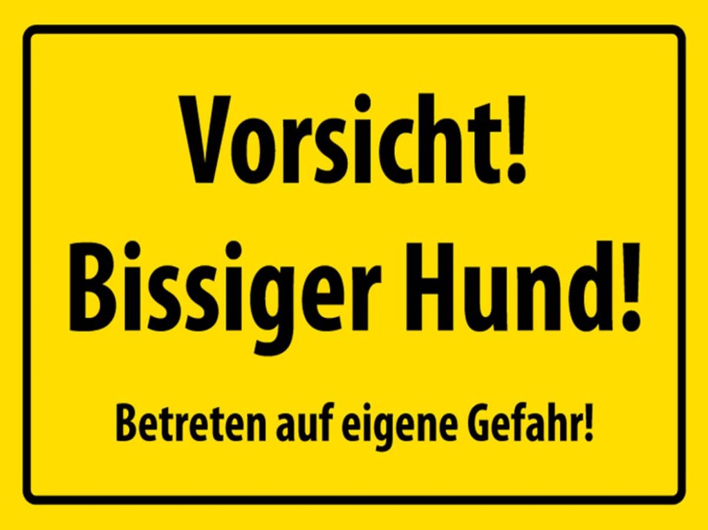 Holzschild 30x40 cm Vorsicht bissiger Hund