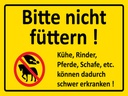 Holzschild 30x40 cm Bitte nicht füttern