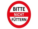 Holzschild 30x40 cm Bitte nicht füttern (rot/weiß)