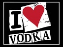 Holzschild 30x40 cm Alkohol I love Vodka (Herz)
