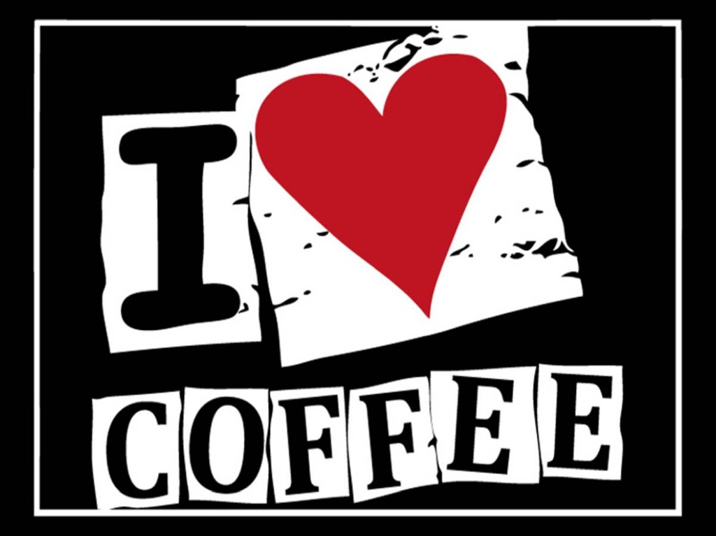Holzschild 30x40 cm Kaffee I love Coffee (Herz)
