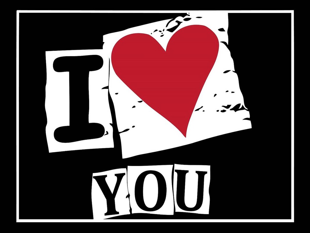 Holzschild 30x40 cm I Love You (Herz)