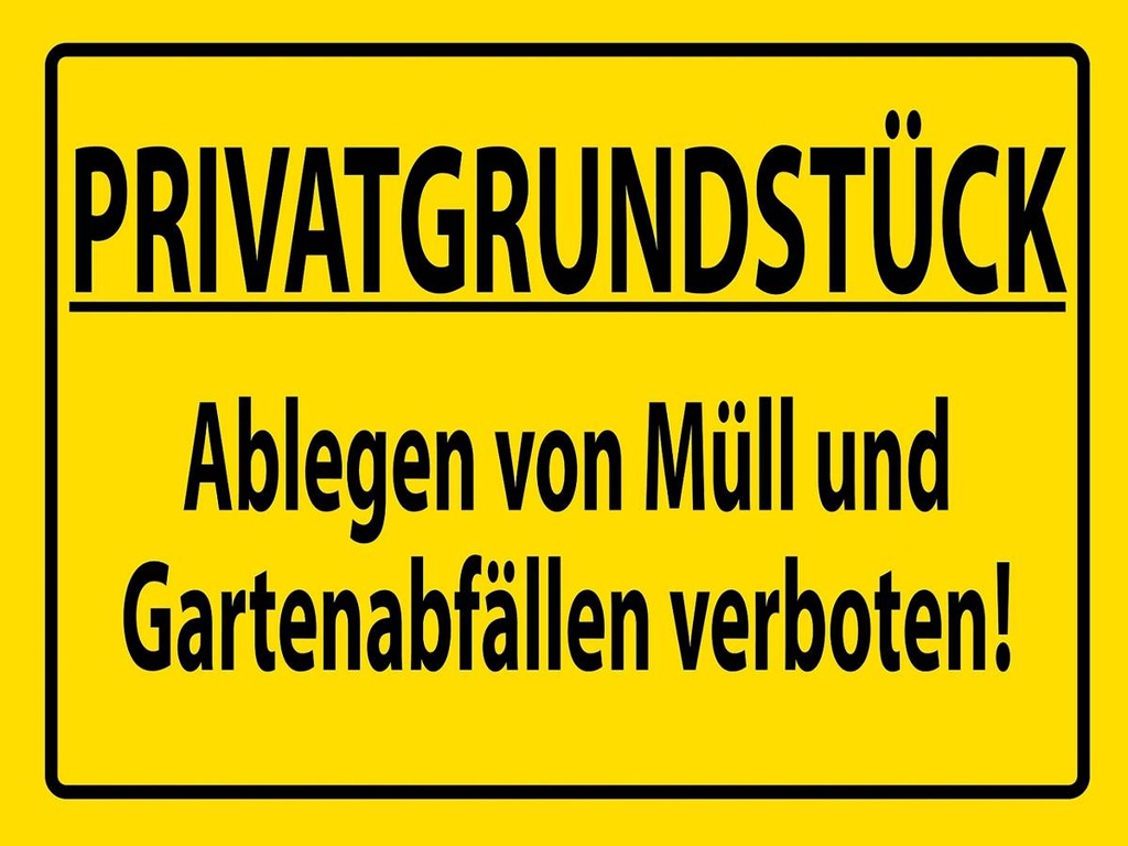 [LA-1789039-H] Holzschild 30x40 cm PRIVATGRUNDSTÜCK abl. von Müll verboten