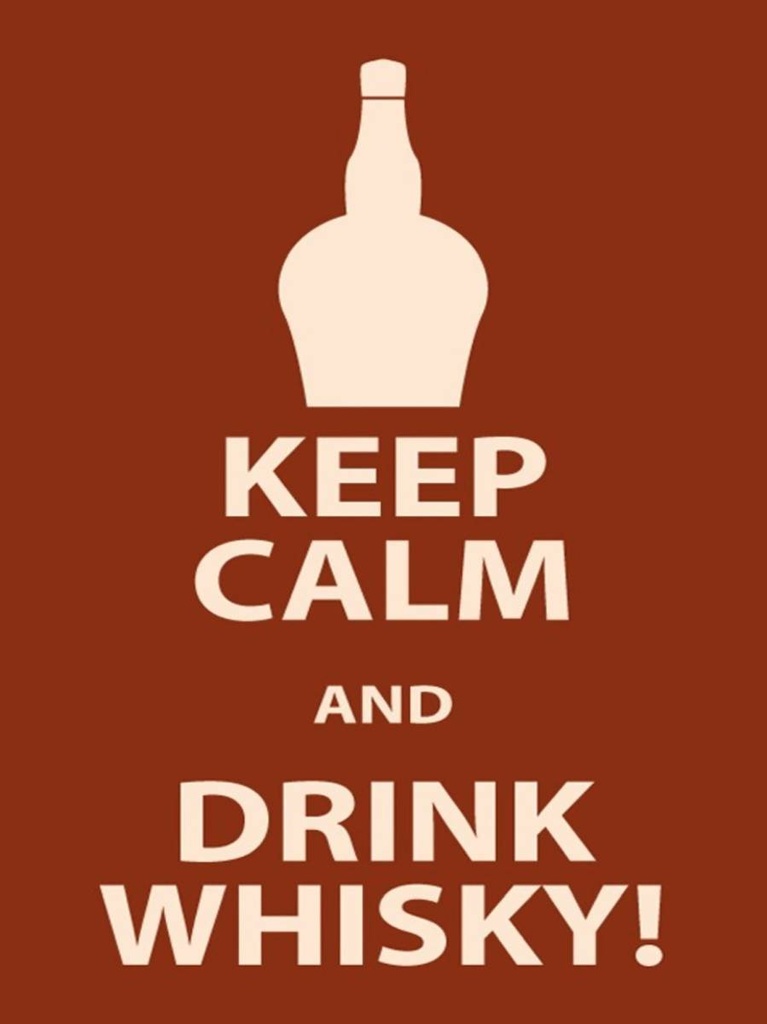 Holzschild 40x30 cm Alkohol Keep Calm and Drink Whisky