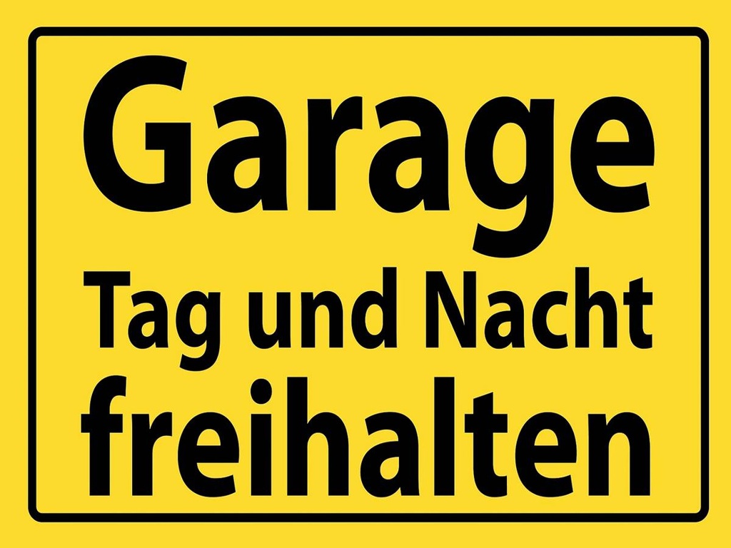 [LA-1789045-H] Holzschild 30x40 cm Garage Tag und Nacht freihalten