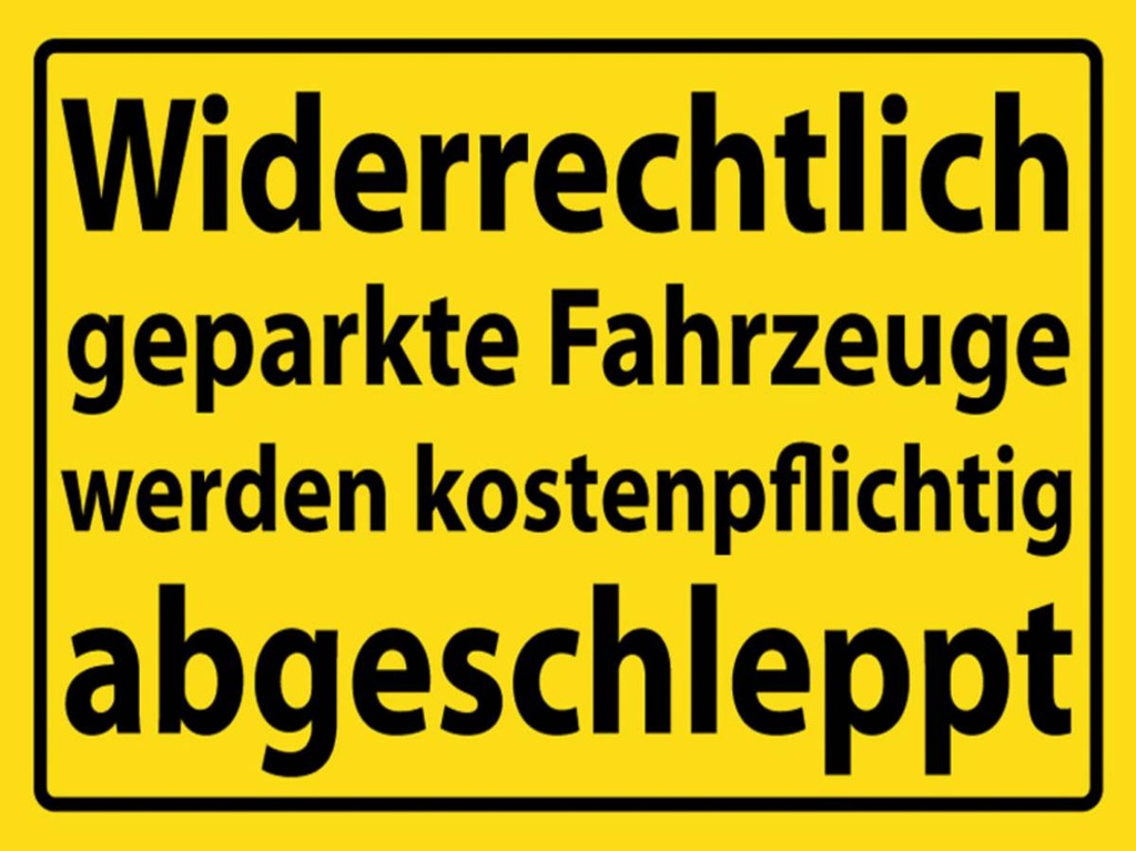 [LA-1789047-H] Holzschild 30x40 cm Widerrechtlich geparkte Fahrzeuge