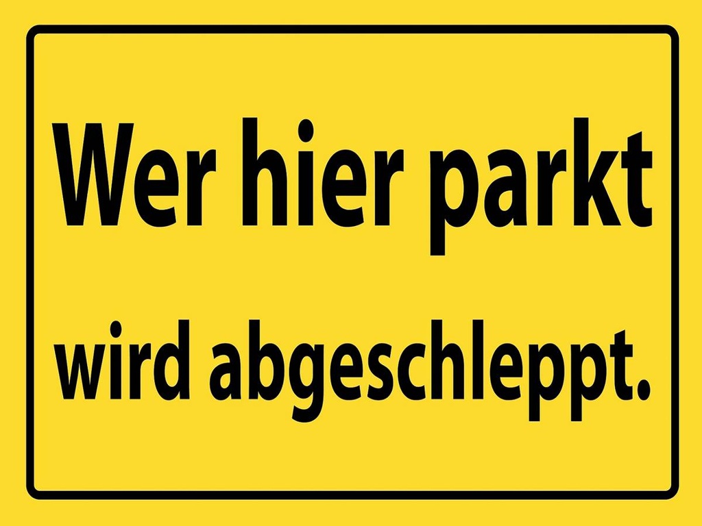 [LA-1789048-H] Holzschild 30x40 cm Wer hier parkt wird abgeschleppt