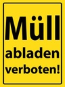 Holzschild 40x30 cm Müll abladen verboten