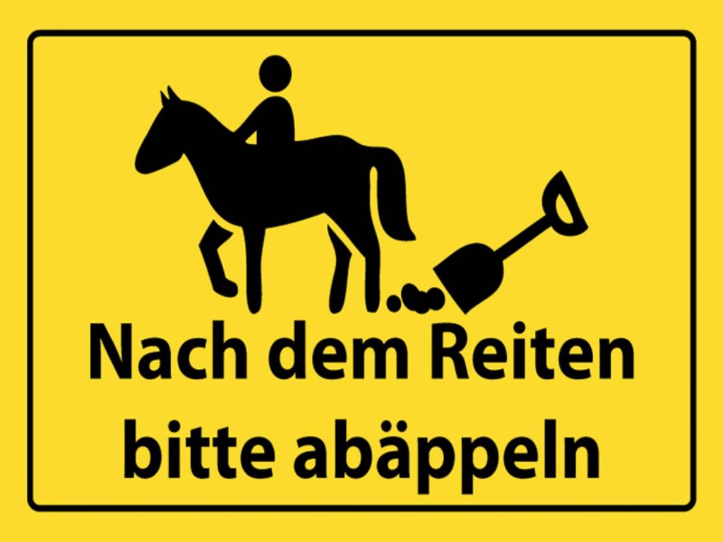 [LA-1789054-H] Holzschild 30x40 cm Nach Reiten bitte abäppel