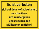 Holzschild 30x40 cm Es Ist verboten auf dem Hof