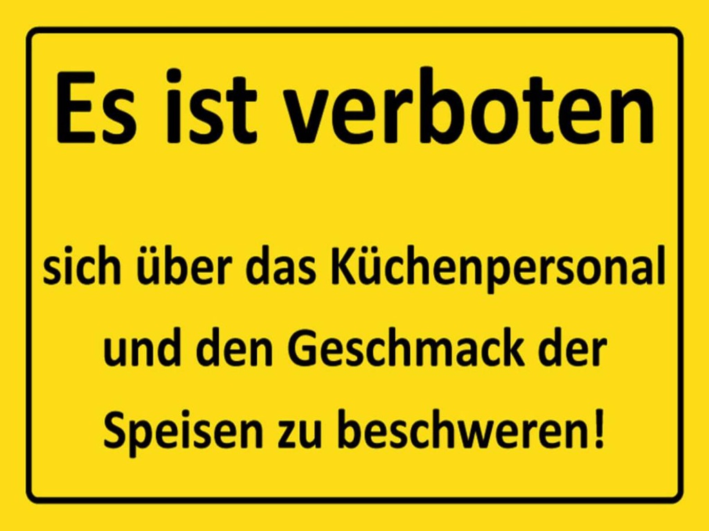 [LA-1789063-H] Holzschild 30x40 cm Verboten über Küchenpersonal