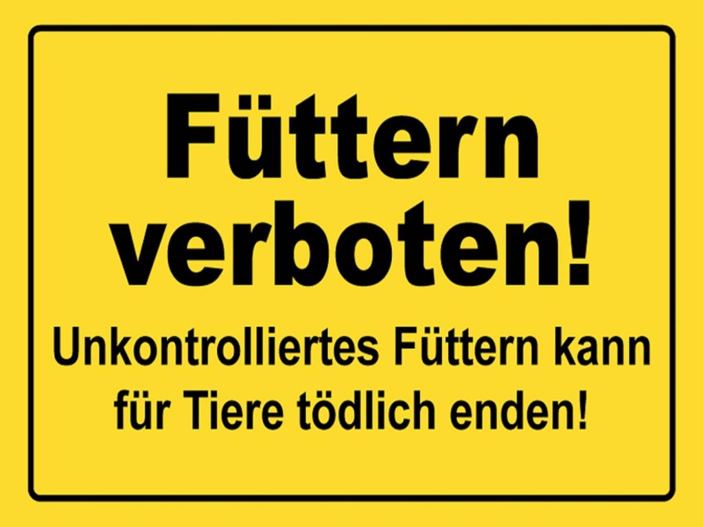 [LA-1789067-H] Holzschild 30x40 cm Füttern verboten Tiere