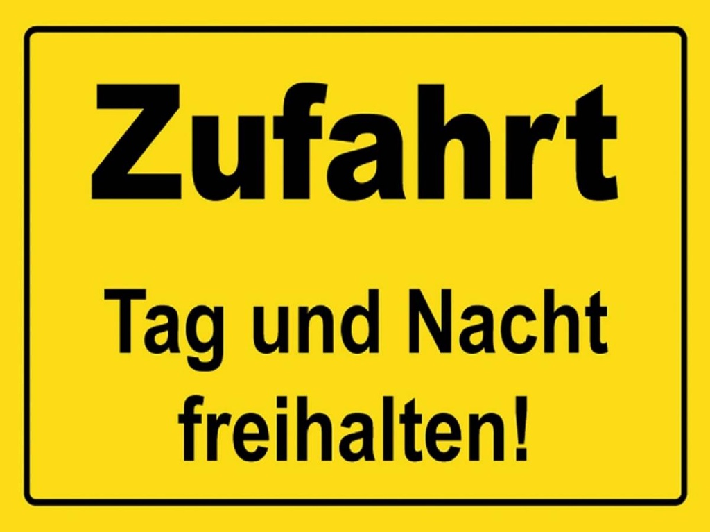[LA-1789068-H] Holzschild 30x40 cm Zufahrt Tag und Nacht freihalten