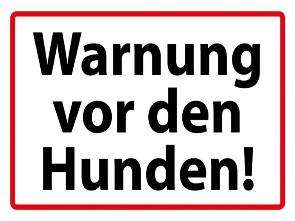Holzschild 30x40 cm Warnung vor den Hunden
