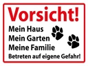 Holzschild 30x40 cm Vorsicht Mein Haus Mein Garten