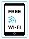 Holzschild 40x30 cm Free WI-FI (Handy)