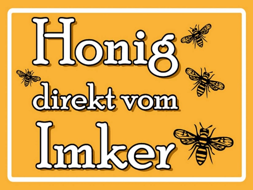 Holzschild 30x40 cm Honig direkt vom Imker
