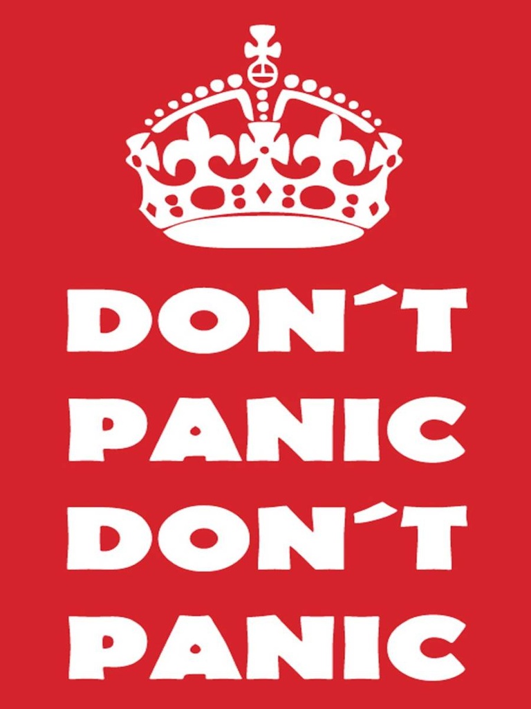 Holzschild 40x30 cm Don't Panic don't panic