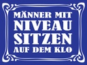 Holzschild 30x40 cm Männer mit Niveau sitzen auf Klo