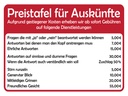 Holzschild 30x40 cm Preistafel für Auskünfte