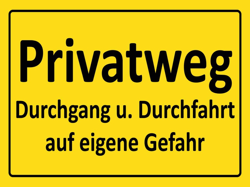 [LA-1789115-H] Holzschild 30x40 cm Privatweg gelbes