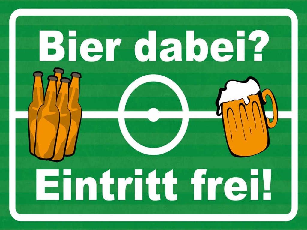 Holzschild 30x40 cm Alkohol Bier dabei Eintritt frei