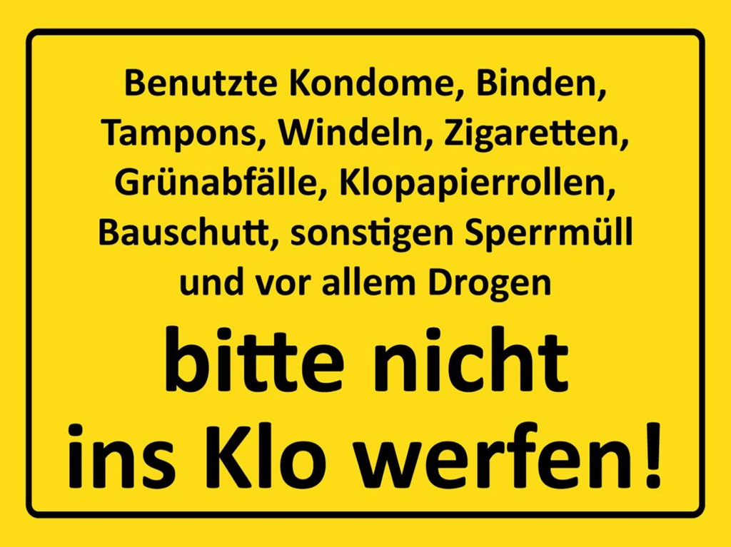 [LA-1789118-H] Holzschild 30x40 cm nicht ins Klo werfen