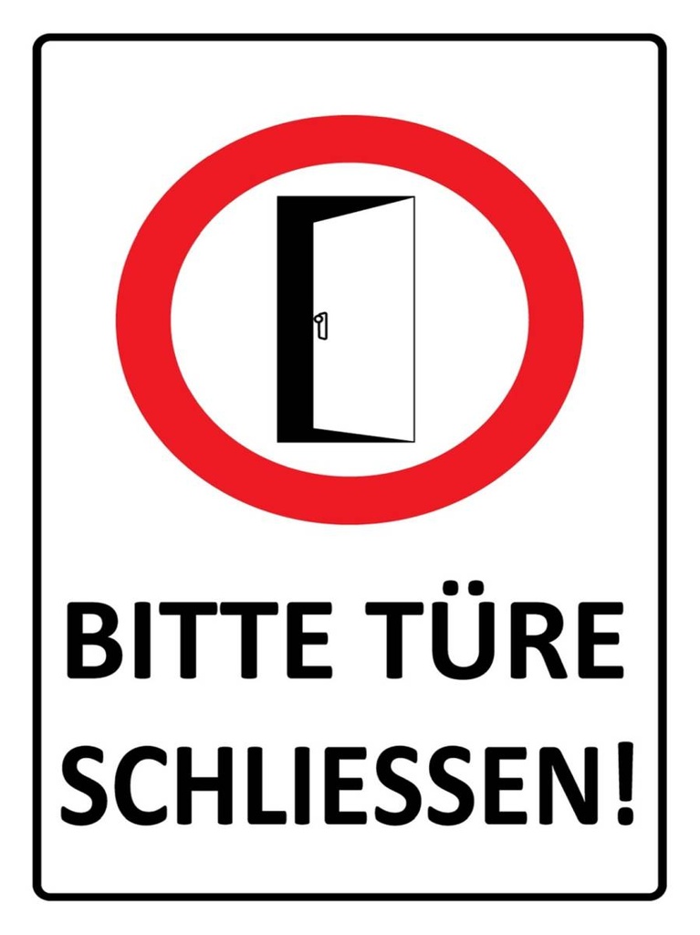 Holzschild 40x30 cm Bitte Türe schließen
