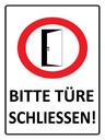 Holzschild 40x30 cm Bitte Türe schließen