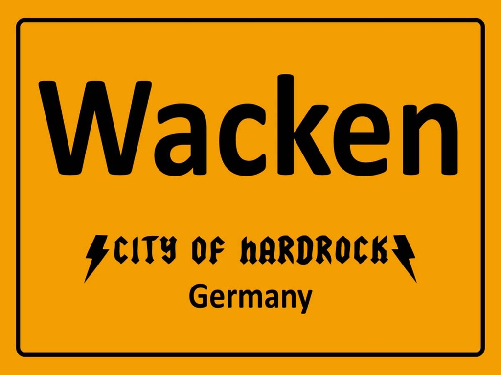 Holzschild 30x40 cm Wacken City of Hardrock Germany
