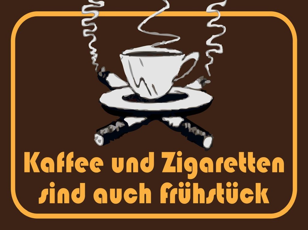 Holzschild 30x40 cm Kaffee u. Zigaretten Frühstück