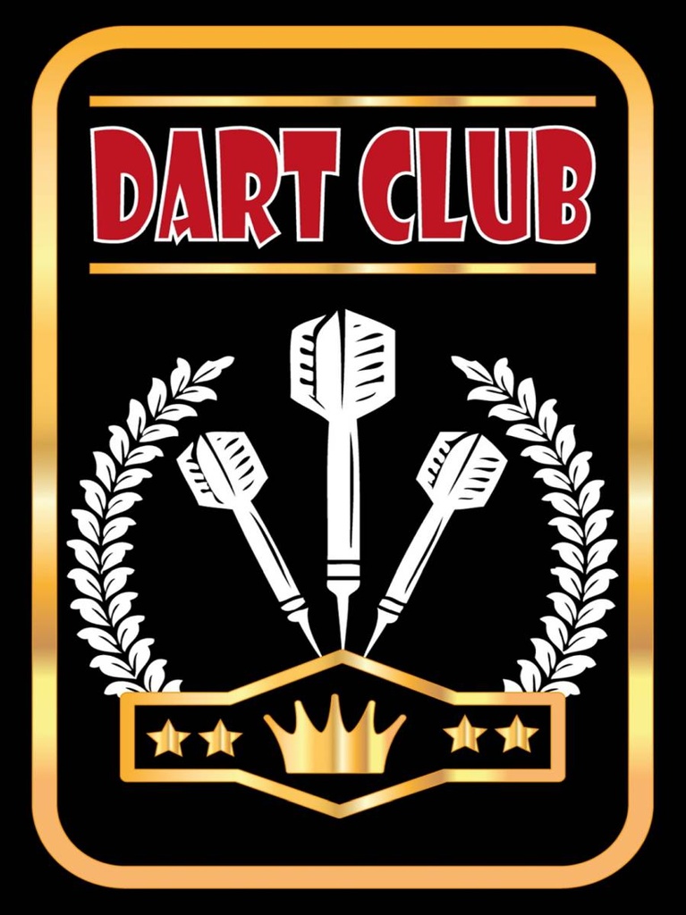 Holzschild 40x30 cm Dart Club schwarzes