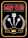 Holzschild 40x30 cm Dart Club schwarzes