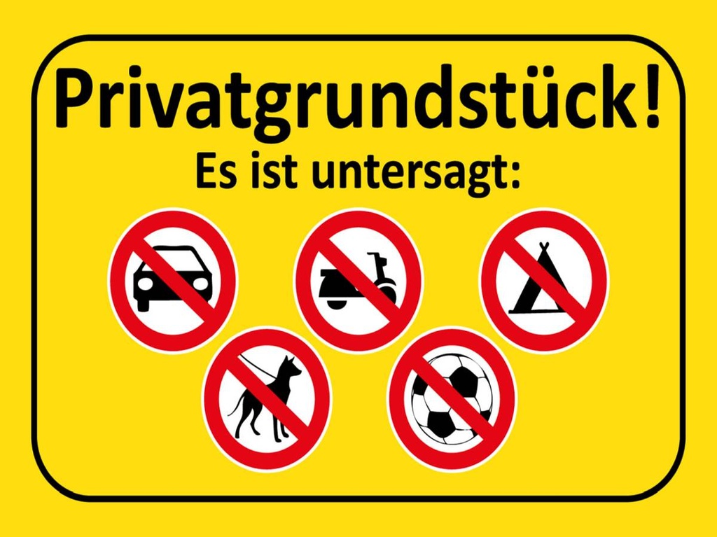 [LA-1789161-H] Holzschild 30x40 cm Privatgrundstück Es ist untersagt