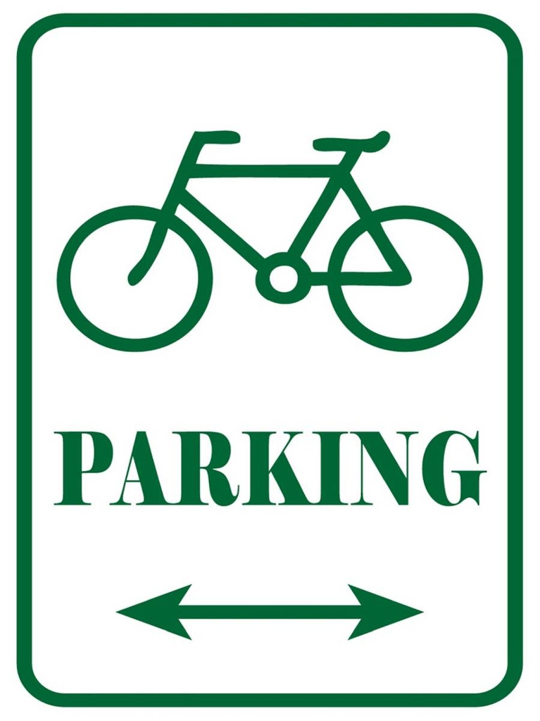 Holzschild 40x30 cm Fahrrad Parking weiß- grünes