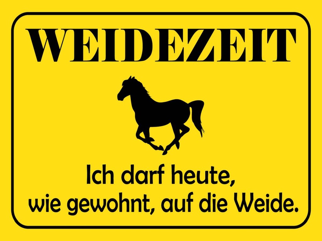 [LA-1789166-H] Holzschild 30x40 cm Weidenzeit Pferd