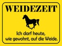 Holzschild 30x40 cm Weidenzeit Pferd