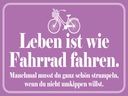 Holzschild 30x40 cm Leben ist wie Fahrrad fahren