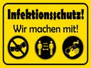 Holzschild 30x40 cm Infektionsschutz wir machen mit