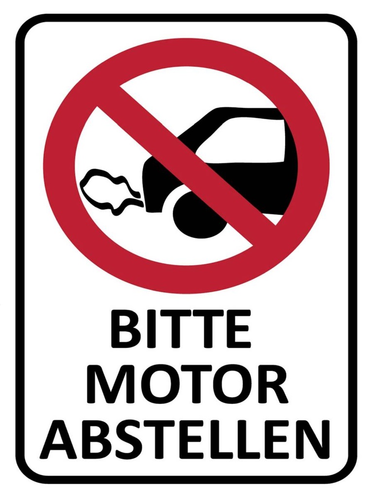Holzschild 40x30 cm Bitte Motor abstellen