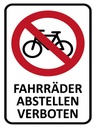 Holzschild 40x30 cm Fahrräder abstellen verboten