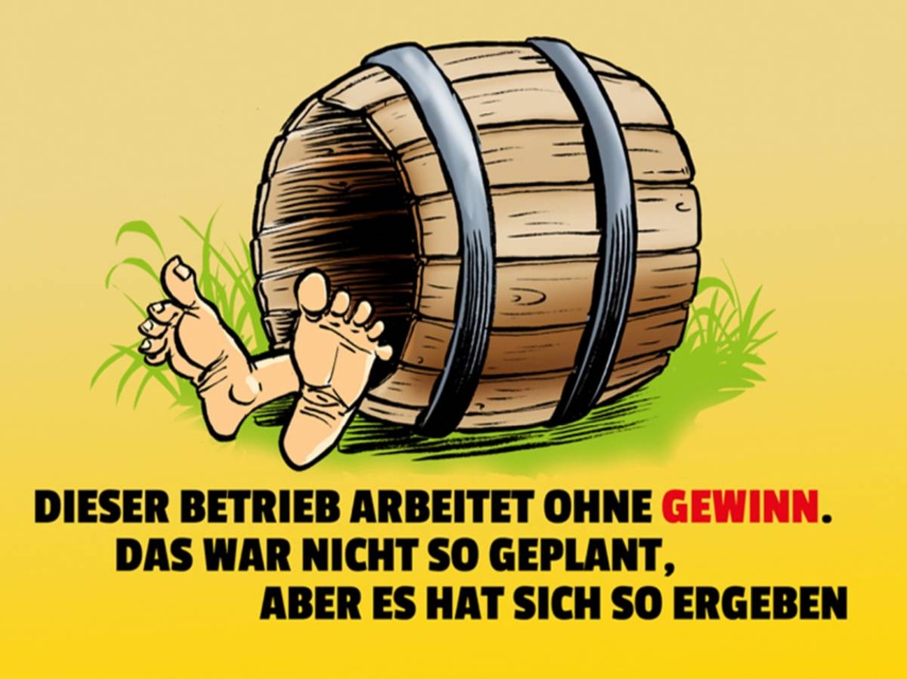 Holzschild 30x40 cm Dieser Betrieb arbeitet ohne Gewinn