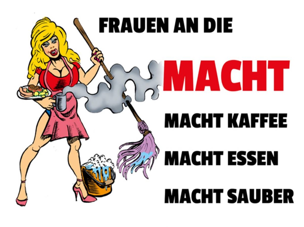 Holzschild 30x40 cm Frauen an die Macht. Macht Kaffee
